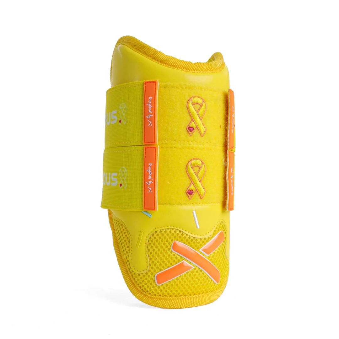 gold ribbon childhood cancer awareness | double strap elbow guard - Image 3
