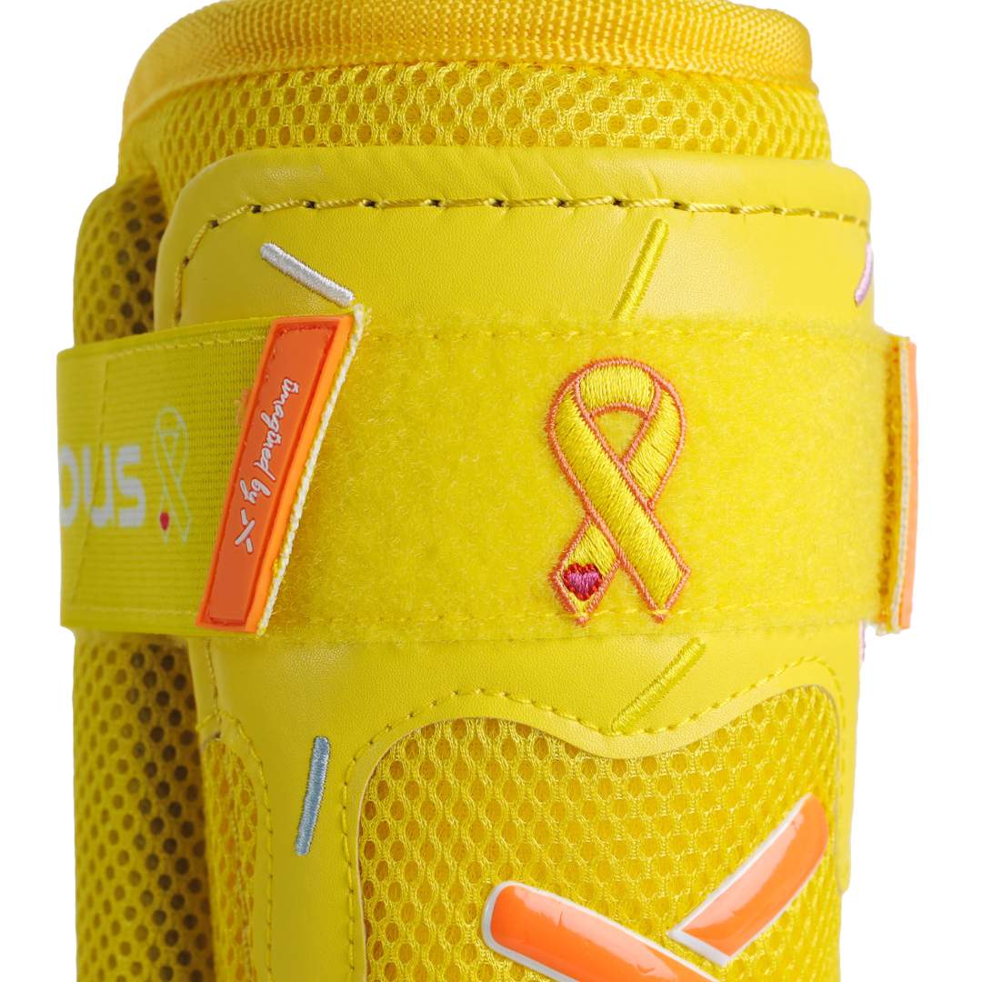 gold ribbon childhood cancer awareness leg guard - Image 4