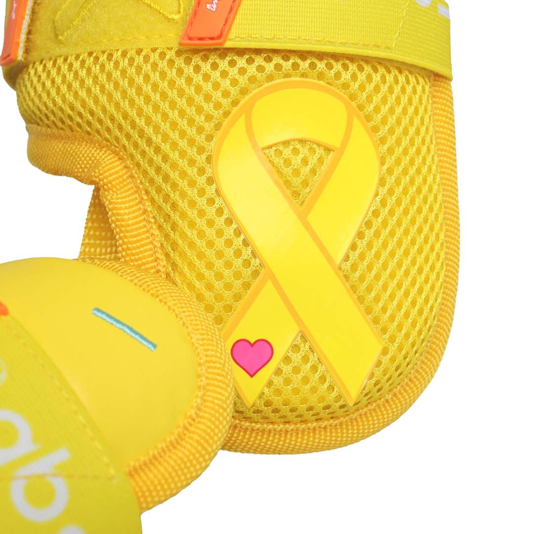 gold ribbon childhood cancer awareness drip model leg guard - Image 3