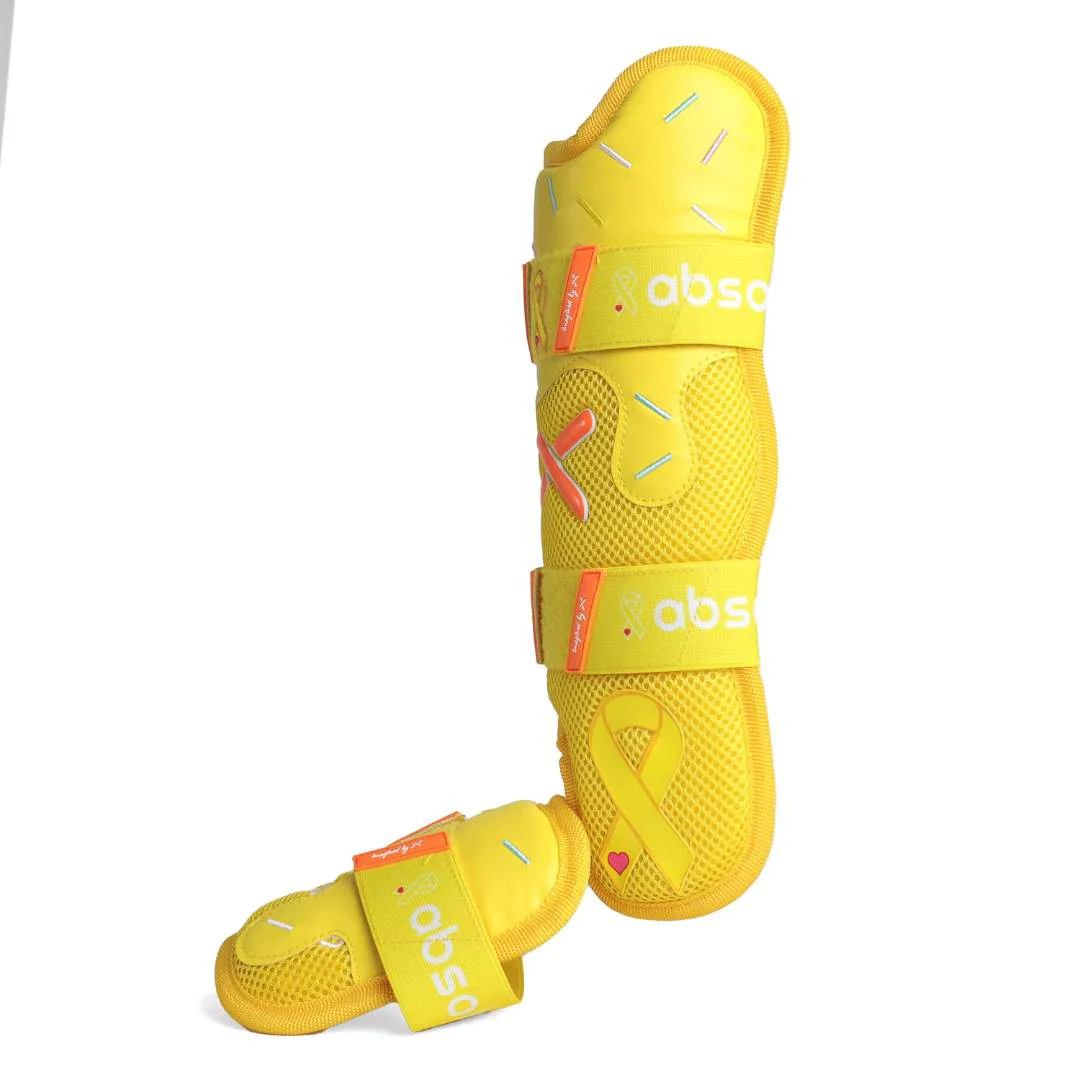 gold ribbon childhood cancer awareness drip model leg guard - Image 4