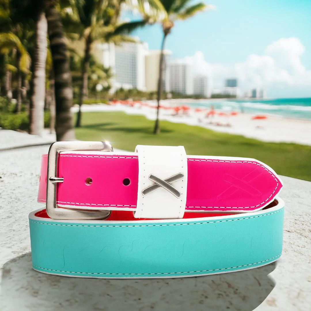 miami ice handmade leather belt - Image 3